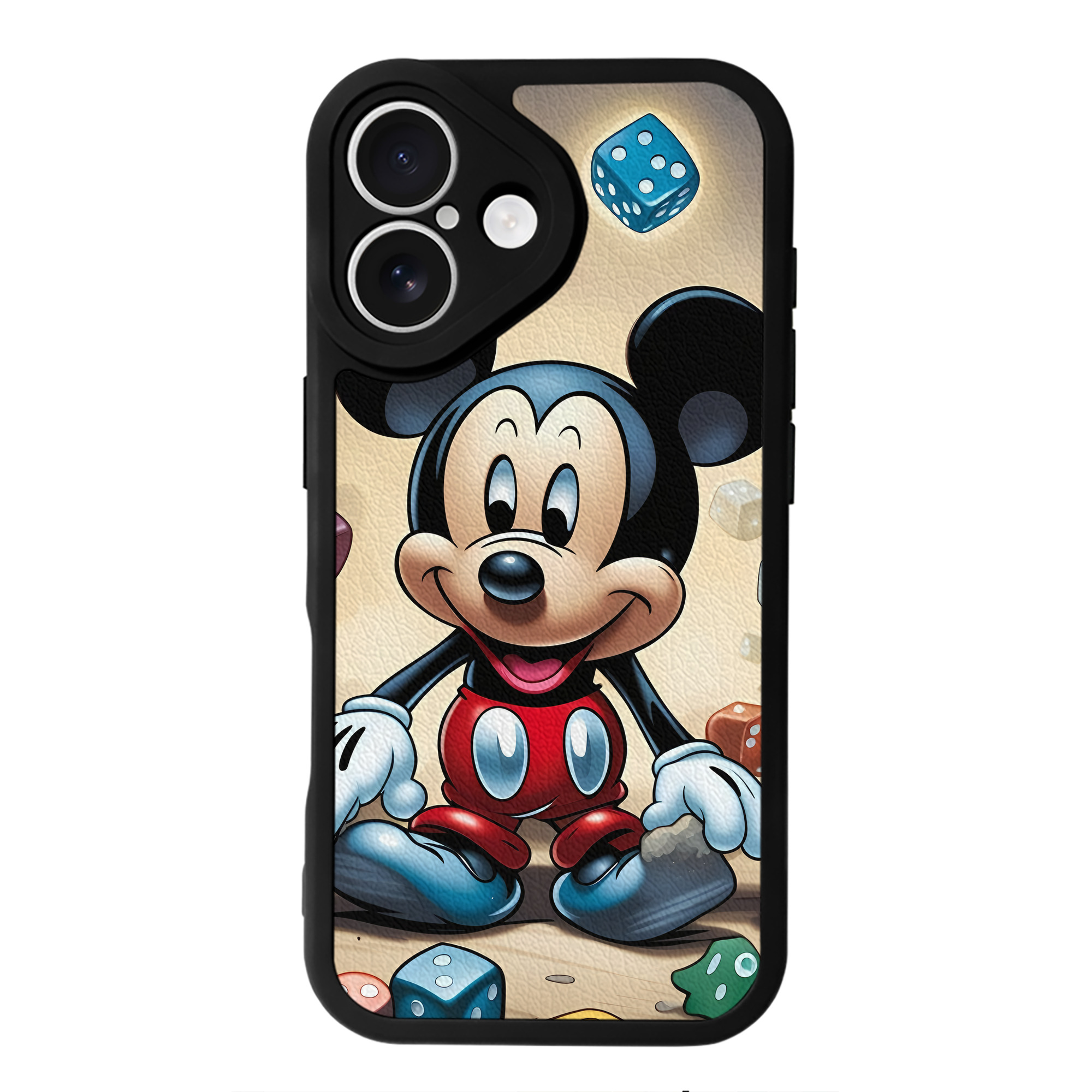 （画像用） ミッキーマウス Mickey Mouse 【iPhone 16シリーズ対応】シリコンスマホケース（レザー調） 材質：シリコン